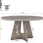 47 Inch Round Farmhouse Dining Table Grey For Four