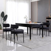 Black Boucle Upholstered Dining Chairs CurvedBack Set