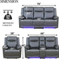 Power Recliner Sofa Set Leather With USB Ports Living Room