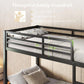Twin Over Twin Metallic Bunk Bed Vintage Rustic Brown-3