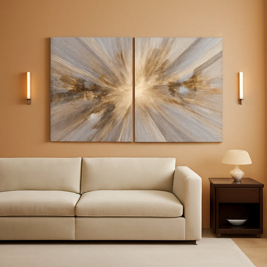 Contemporary Canvas Wall Art 20x40Inches White Brown