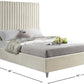 Queen Velvet Upholstered Bed Cream Acrylic Legs Tufting