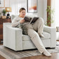 47 Inch Wide Ivory Upholstered Contemporary Armchair