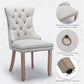 Beige Linen Dining Chairs Set Of 4 With Nailhead Trim