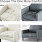 Beige Upholstered Midcentury Modern Compact Accent Chair