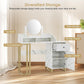 White Dressing Table Vanity Desk Adjustable Mirror