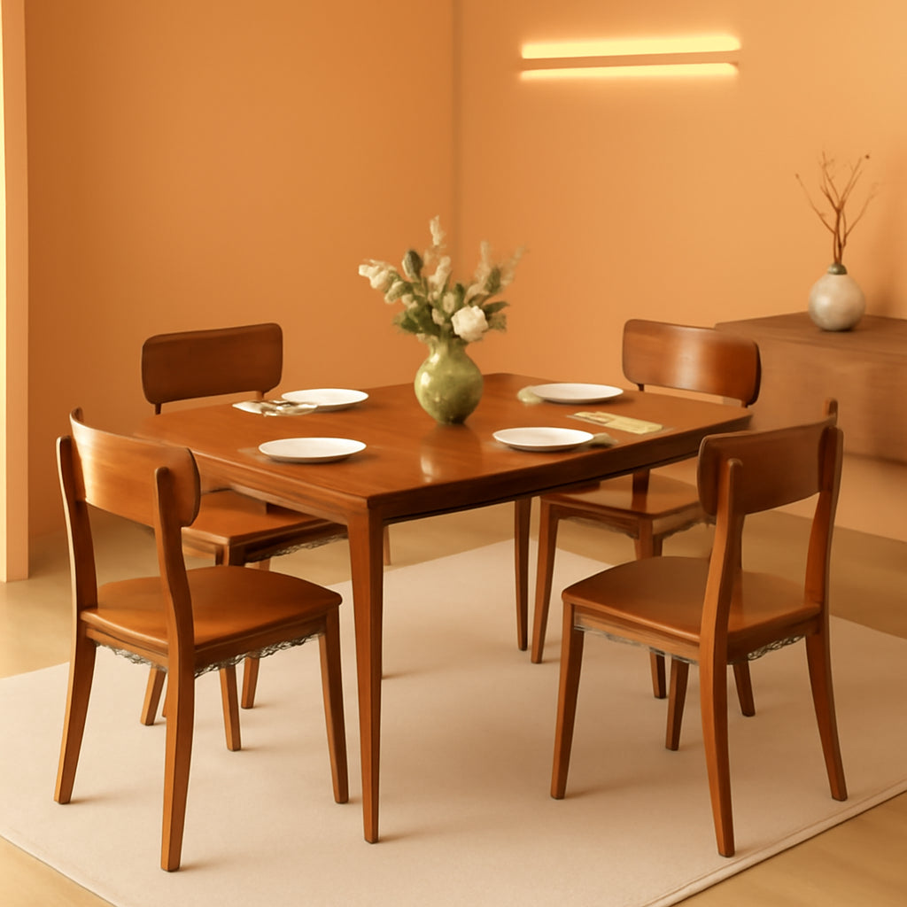 Walnut 47 Inch Mid Century Rectangular Dining Table