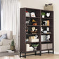 Tall Bookcase And Bookshelf 70.8 Inch Sandalwood Shelving-4