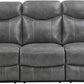 Charcoal Upholstered Reclining Sofa With Power Outlet