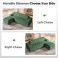 Emerald Green Modularized Sectional Sofa With Ottoman