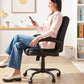 Black PU Mid-Back Office Chair Height Adjustable Ergonomic-1