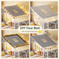 Montessori Floor Bed With White Guardrails Storage