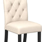 Tufted Solid Wood Dining Chairs Tan Set Of 2 Modern
