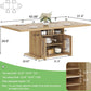 63 Inch Light Oak Farmhouse Dining Table For Four To Six