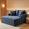 53 Inch Chaise Lounge Grey Sleeper Chair For Living Room