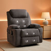 Gray Massaging Recliner With Cupholders Extendable Footrest