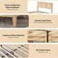 Natural Rattan Platform Bed Queen Headboard LED Underbed
