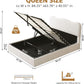 Queen Size Lift Up Storage Bed Curved Headboard Upholstered-1