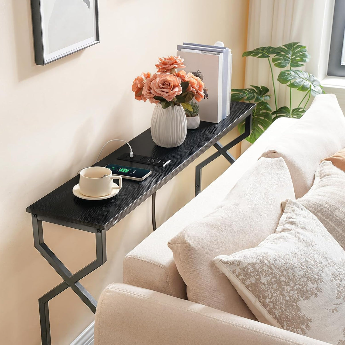 Black 44.9 Inch Ultradurable IndustrialGrade Console Table