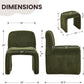 Green Chenille Upholstered Accent Chair With Ottoman