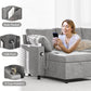 Charcoal Gray Sleeper Sofa With Reversible Storage Chaise