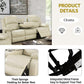 Beige Manual Leather 3 Piece Recliner Sofa Set For Living Room