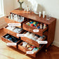 Walnut Dresser Six Drawer Storage Organizer Cabinet