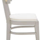 Coastal Grey Cane Seat Cushion Dining Chair For Kitchen