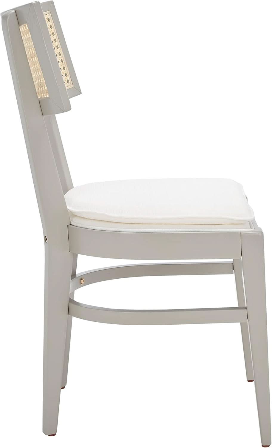Coastal Grey Cane Seat Cushion Dining Chair For Kitchen