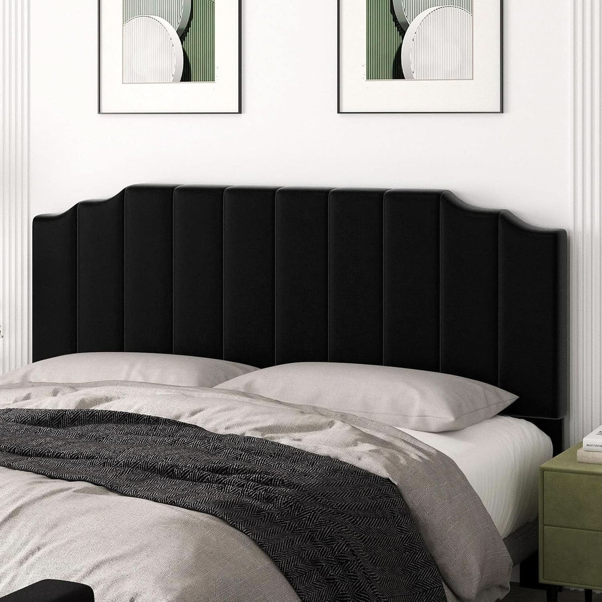 Velvet King Size Wall Mounted Headboard for Adjustable Beds