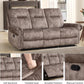 Manual Three Seat Reclining Upholstered Sofa Living Room