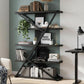 Industrial Book shelf Five Tier Solid Oak Wood Metal