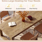78 Inch Rustic Wood Finish Dining Table With Pedestal