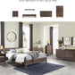 Queen Panel Platform Bed Dark Brown Walnut Storage