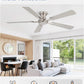 52-Inch Brushed Nickel Flush Mount Ceiling Fan