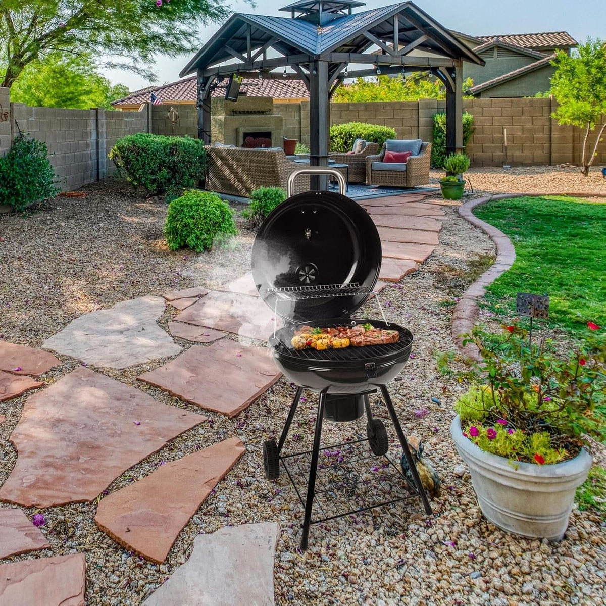 Grill Boss Twenty Two Inches Charcoal Kettle Outdoor Grill