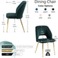 Forest Green Velvet Upholstered Dining Chairs Gold Legs