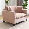 Oversized Chenille Accent Chair Pale Pink Cushions