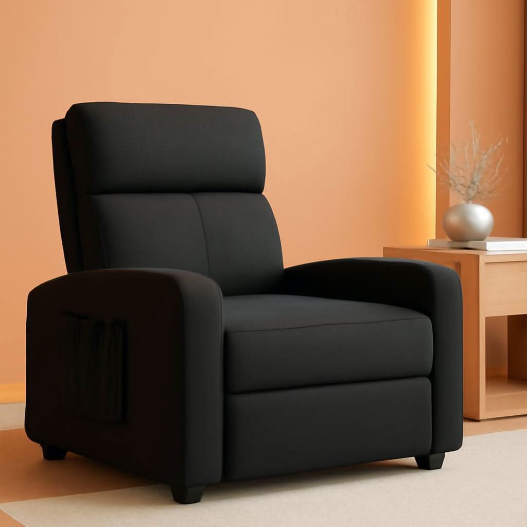 Soft Linen Recliner Chair With Adjustable Backrest