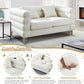 Two Piece Living Room Sofa Set White Teddy Boucle With Loveseat And Three Seater Deep Seat Cushioned Upholstered Sofa