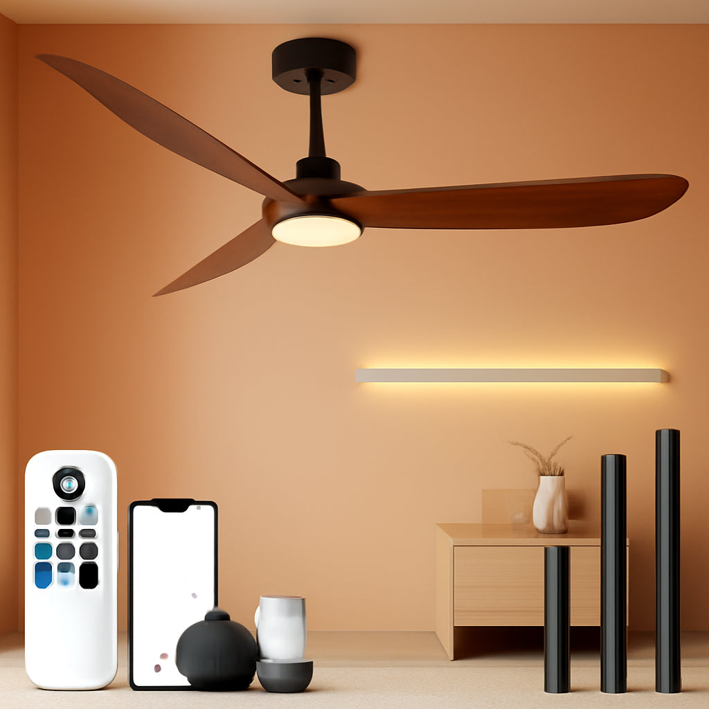 72-inch Walnut Outdoor Ceiling Fan With Lights