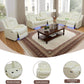 Power Reclining Sofa Set White Living Room Furniture