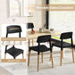 Wooden Dining Chairs Set of 4 Black Ergonomic Backrest