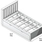 Blue Twin Bed Frame With Trundle Slatted Headboard
