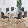 Black Modern High Back Faux Leather Dining Chairs Set Of 4