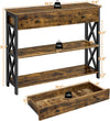 Rustic Brown TV Stand Entertainment Center 45 Inch Drawer