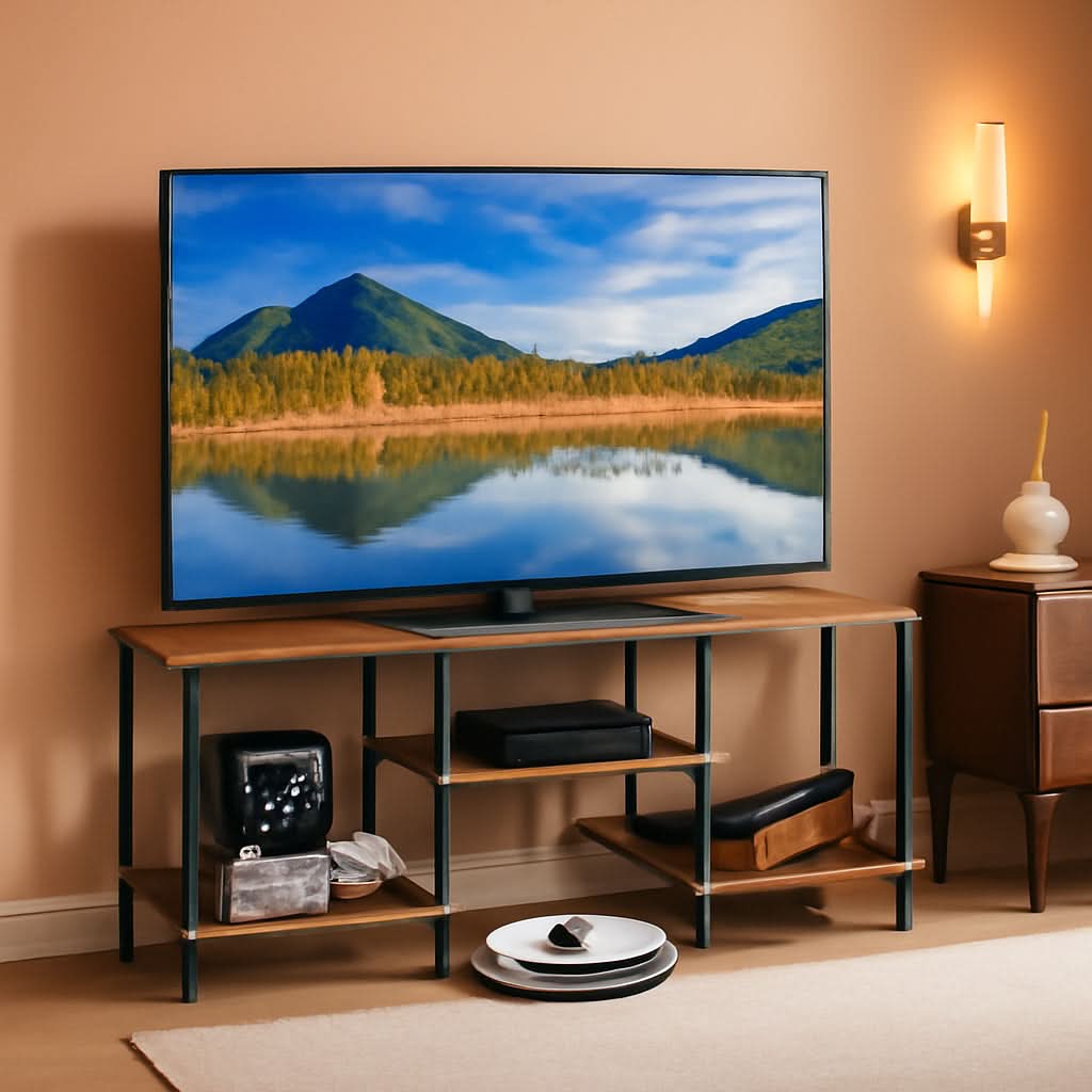 TV Stand 50 Inch Entertainment Center Console Power Outlet
