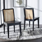 Dining Chairs Set Of 2 Black Natural Rattan Back For Dining Room