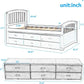Platform Storage Bed Solid Wood Bed with 6 Drawers Twin Size