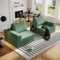 Green Modular Sectional Sofa With Configurable Sections